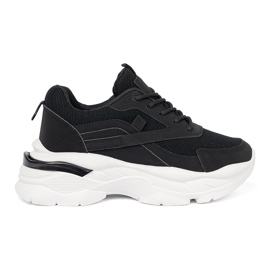 Shelvt Black sports sneakers on a thick white sole 1 Shelvt Black sports sneakers on a thick white sole 1