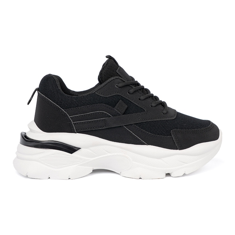 Shelvt Black sports sneakers on a thick white sole 1 Shelvt Black sports sneakers on a thick white sole 1