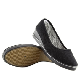 Black c21v black wedge ballerinas 2