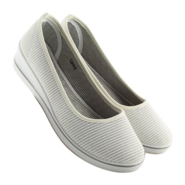 Silver wedge ballerinas c21v Silver grey 1