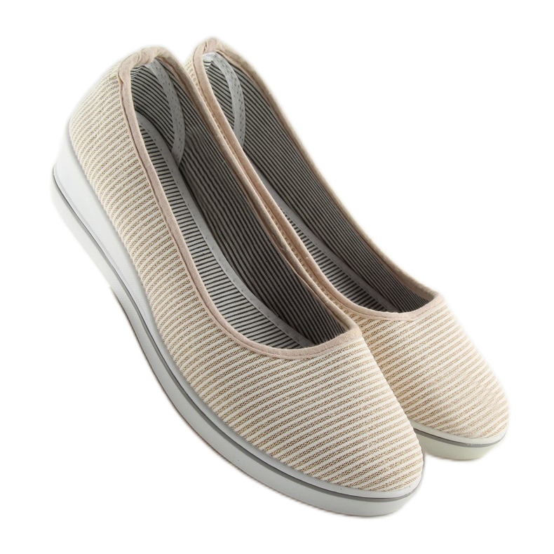 Gold c21v Gold wedge ballerinas brown yellow 1