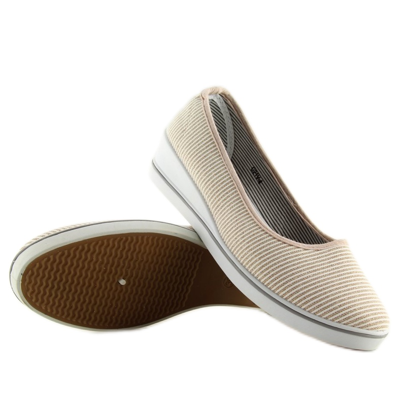 Gold c21v Gold wedge ballerinas brown yellow 2