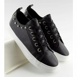 Black BL122p Black sneakers with cubic zirconia 2