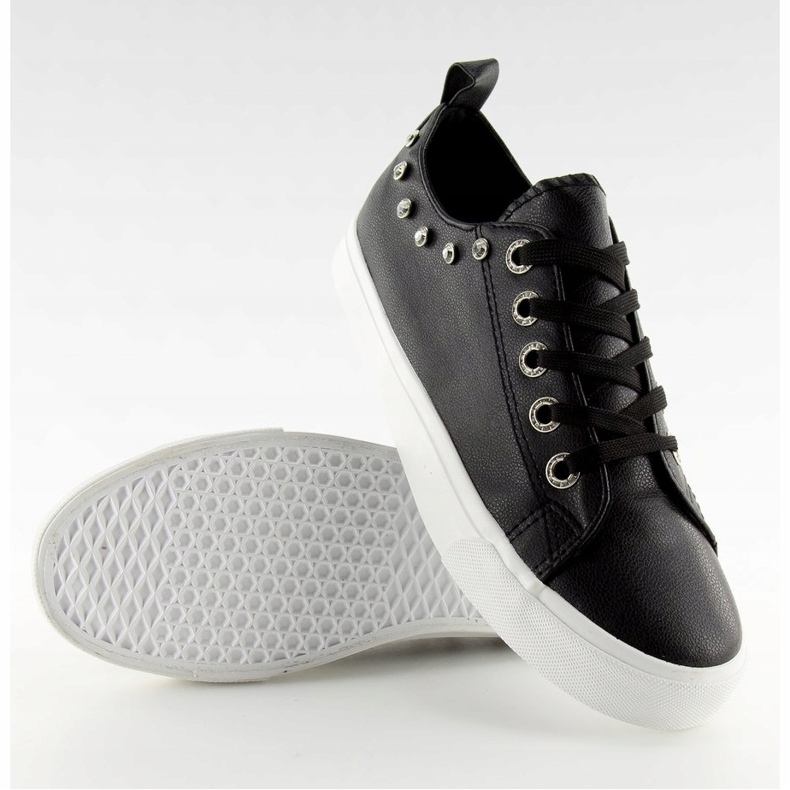 Black BL122p Black sneakers with cubic zirconia 1