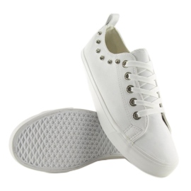 White sneakers with cubic zirconia BL122p White 1