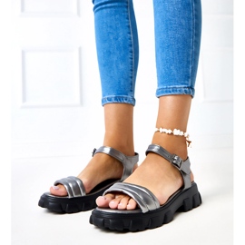 Gray sandals with a massive Meredi sole grey 2