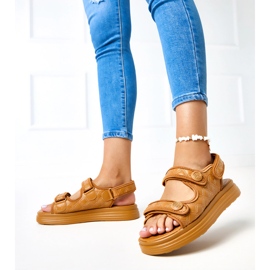 Brown sandals with adjustable beard belts 2