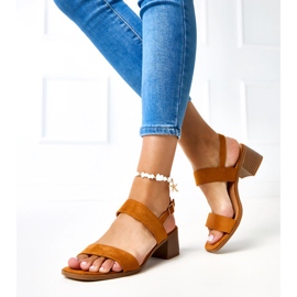 Brown sandals on the Yakota post 2 Brown sandals on the Yakota post 2