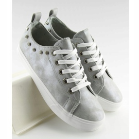 Gray BL122p Gray sneakers with cubic zirconia grey 2