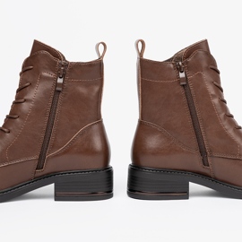 Brown lace -up boots with a low heel Sergio Leone 1