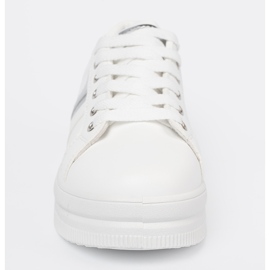 Shelvt White sneakers with a metallic silver accent 1 Shelvt White sneakers with a metallic silver accent 1