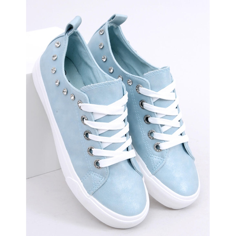 Blue BL122p Blue sneakers with cubic zirconia 1