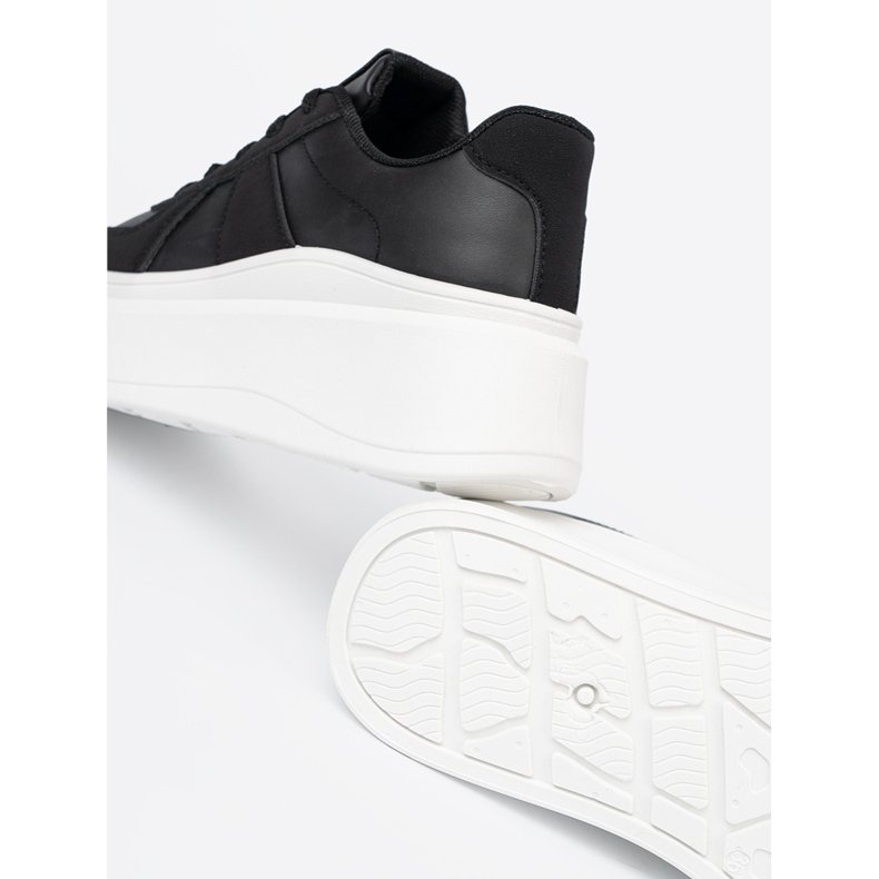 Shelvt Classic black sneakers on a thick sole 1