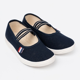 Shelvt Light navy blue shoes with a flexible strap 1