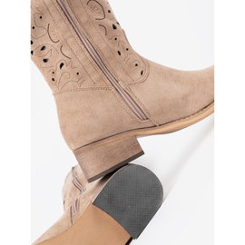 Seastar Suede beige boots at the knee 1