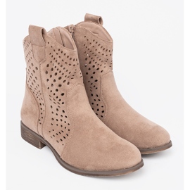 Seastar Beige openwork boots in cowboy style 1