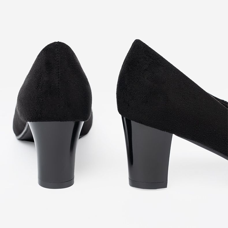 Goodin Black women's pumps with a decorative flower 1 Goodin Black women's pumps with a decorative flower 1