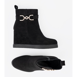 Shelvt Black suede boots with an elegant clamp 1