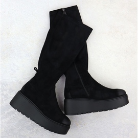 Women's boots on wedges black vinceza 58342 1