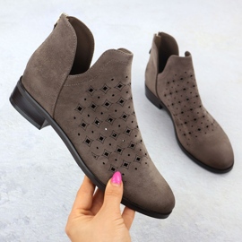 Women's openwork boots, beige, beige Vinceza 58608 1 Women's openwork boots, beige, beige Vinceza 58608 1