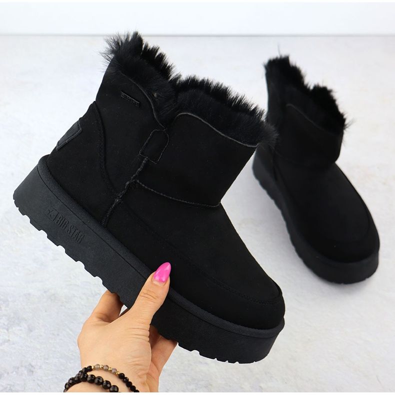 Waterproof snow boots on the black big star ss274116 platform 1