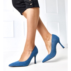 Denim pumps on Bales high heels blue 2
