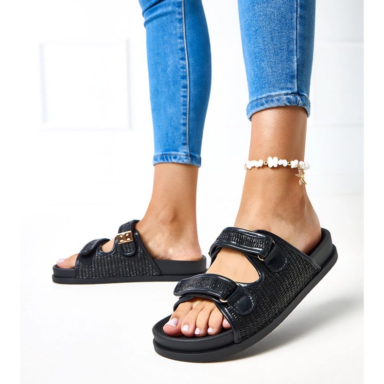 Black crochet flaps with adjustable kliris stripes 2