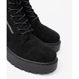 Shelvt Black women's boots with suede finish 1