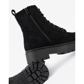 Shelvt Black women's boots with suede finish 2