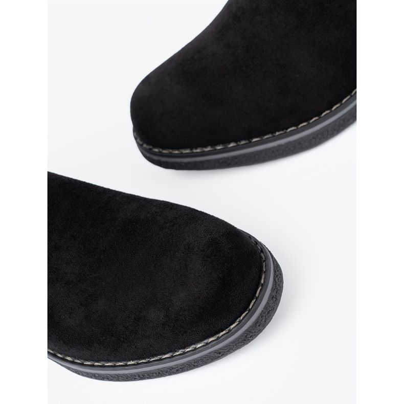 Shelvt Simple black boots with a comfortable heel 1