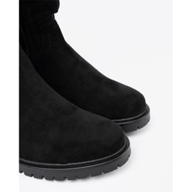 Shelvt Black boots with a crinkled upper and a zipper 1