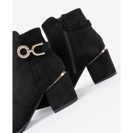 Shelvt Black women's boots with an elegant buckle 1