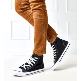 Black openwork sneakers high taris sneakers 1