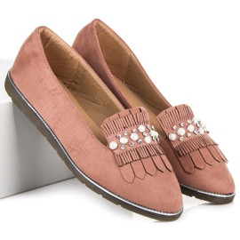 Loafers with an ornament pink 2