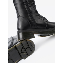 Shelvt Classic black boots with lacing and a slider 1