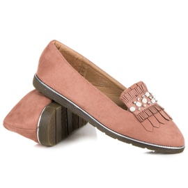 Loafers with an ornament pink 1