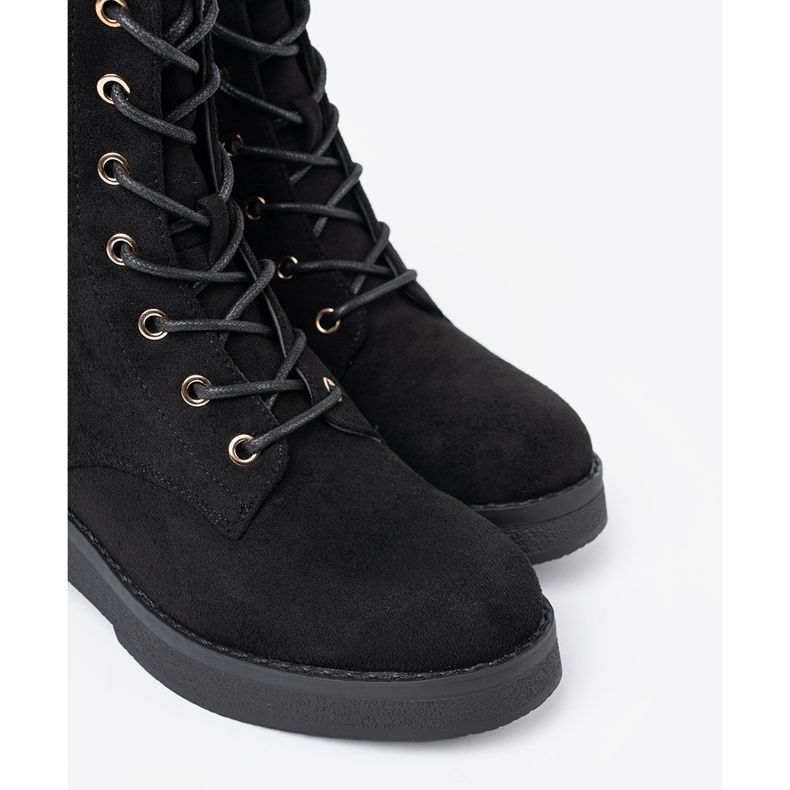 Shelvt Comfortable black workers on a flat sole 1