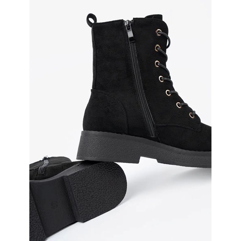 Shelvt Comfortable black workers on a flat sole 2