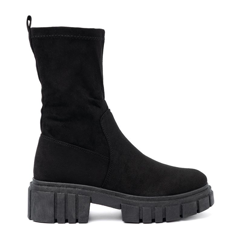 Shelovet women's black suede ankle boots 2