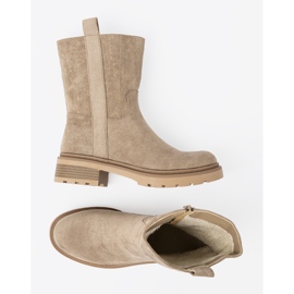 Shelvt Beige boots on a thick sole with ankle upper 2