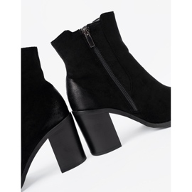 Shelvt Black suede boots on a high pillar insulated 1