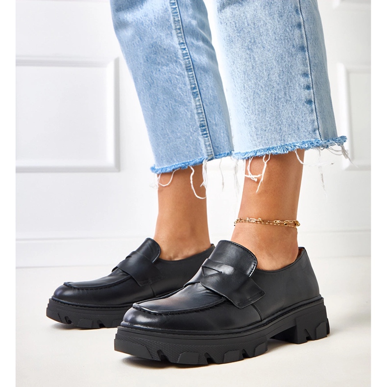 Black eco-leather shoes Kirna 1