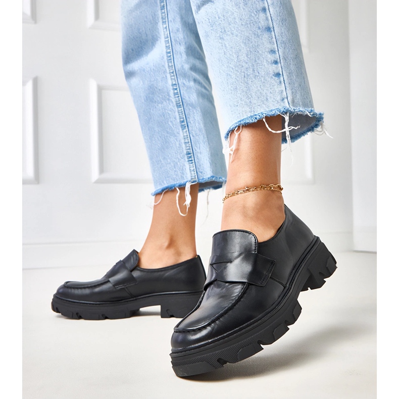 Black eco-leather shoes Kirna 2