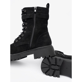 Shelvt Black workers with a buckle and lacing 1