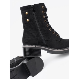 Shelvt Black lace -up workers with a thick sole 1