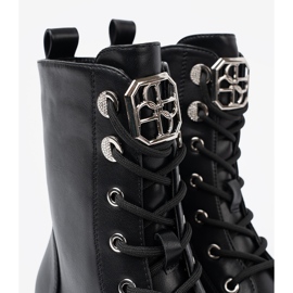 Shelvt Black laced bags with a metal decoration 1