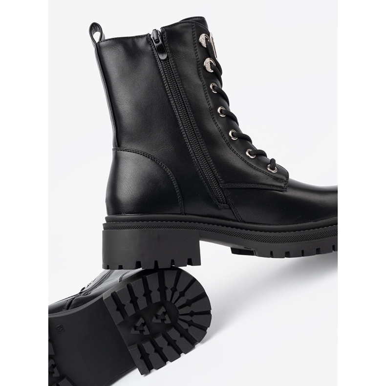 Shelvt Black laced bags with a metal decoration 2