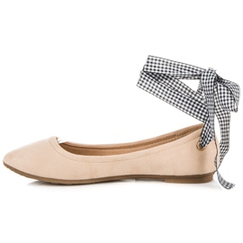 Ch. Creation Suede ballerinas with a ribbon brown 1