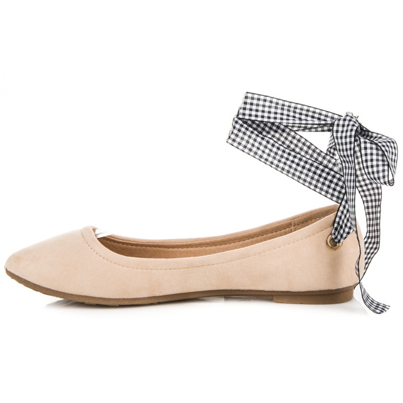 Ch. Creation Suede ballerinas with a ribbon brown 1