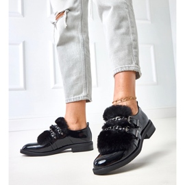 Black women's shoes with Sarol fur 2 Black women's shoes with Sarol fur 2
